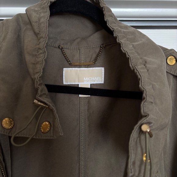 Michael Kors Utility Jacket with Drawstring Waist and Gold Hardware - Picture 2 of 5
